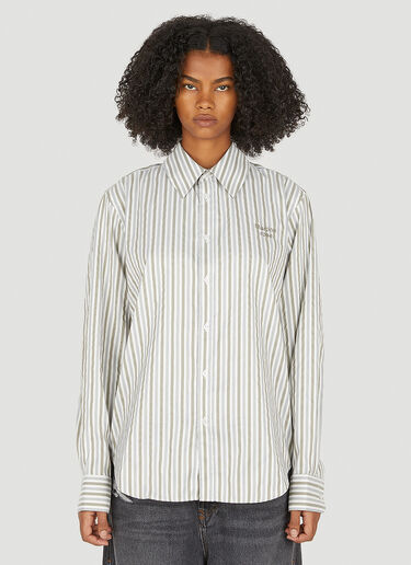 Martine Rose Classic Striped Shirt White mtr0250009