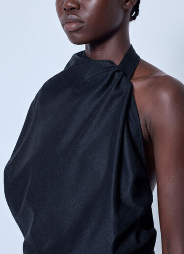 LN-CC® - RÓHE: Draped Open Back Top - Black RÓHE Draped Open Back Top Black roe0266002