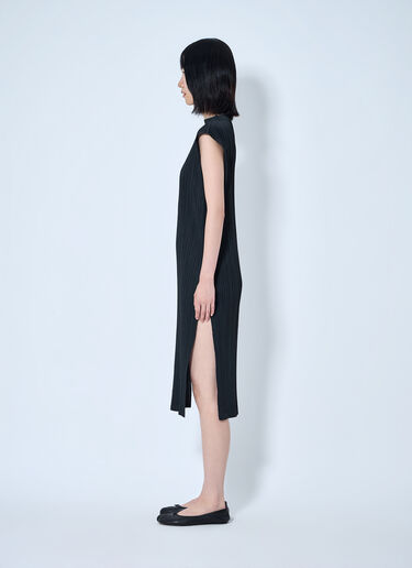 LN-CC® - Pleats Please Issey Miyake: Swing Solid Tunic Dress - Black Pleats Please Issey Miyake Swing Solid Tunic Dress Black plp0265003