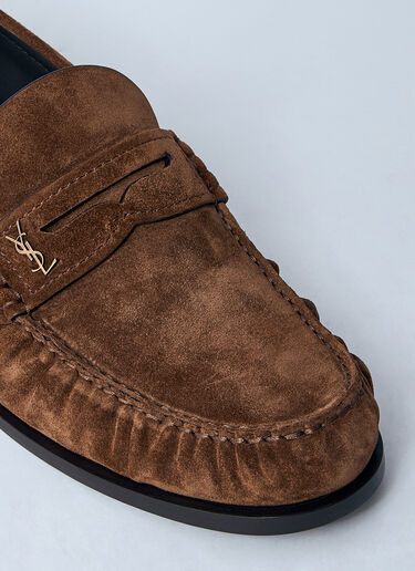 Saint Laurent Laurent Suede Loafers Brown sla0159014