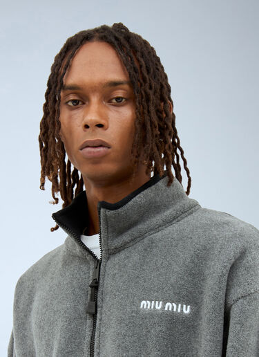 LN-CC® - Miu Miu: Fleece Sweatshirt - Grey Miu Miu Fleece Sweatshirt Grey miu0158003