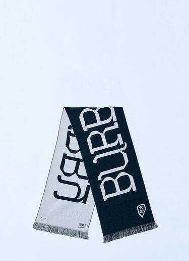 Burberry Logo Wool Scarf Black bur0159036