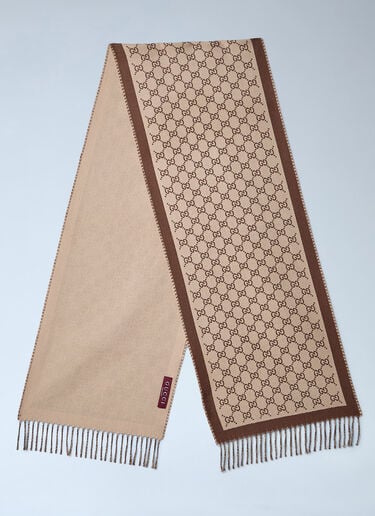 로고 모티프 울 스카프 Gucci 로고 모티프 울 스카프 카멜 guc0261135