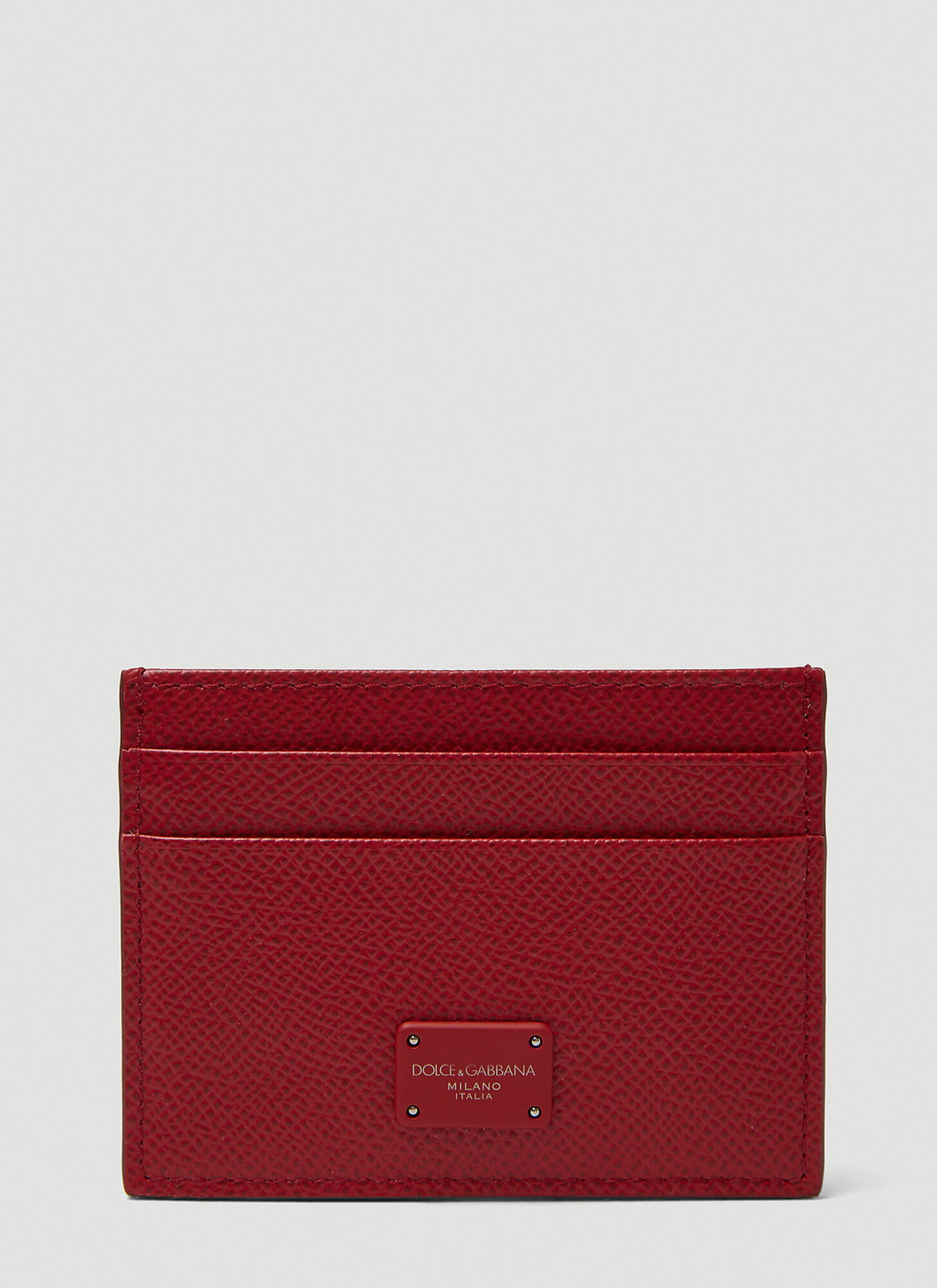 Shop Dolce & Gabbana Logo Plaque Card Holder In Red