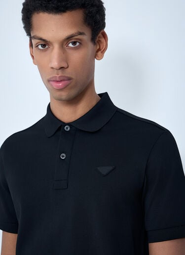 Prada Logo Motif Polo Shirt Black pra0163002