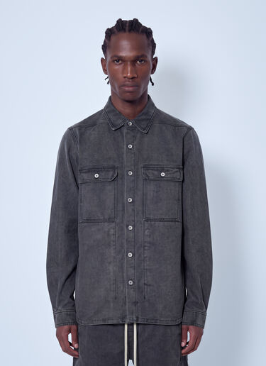LN-CC® - Rick Owens DRKSHDW: Denim Shirt - Grey Rick Owens DRKSHDW Denim Shirt Grey drk0166001