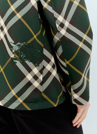 Burberry Hooded Check Jacket Green bur0155030