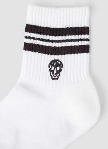 Alexander McQueen Logo Intarsia Socks White amq0245063