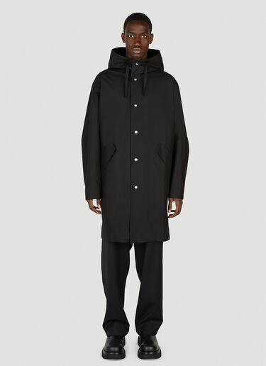 Jil Sander Logo Parka Coat Black jil0151034