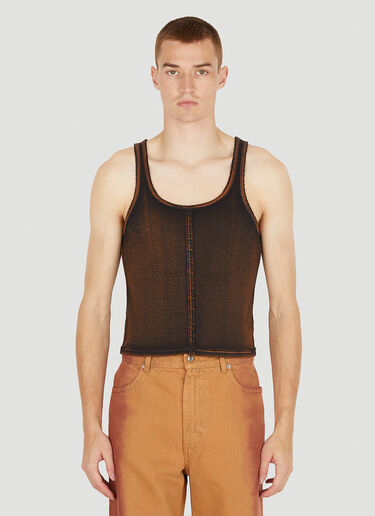 Eckhaus Latta Lapped Tank Top Brown eck0351003