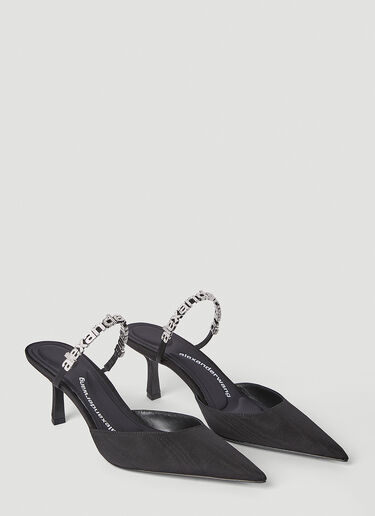 Alexander Wang Delphine Logo Strap Mules Black awg0251052