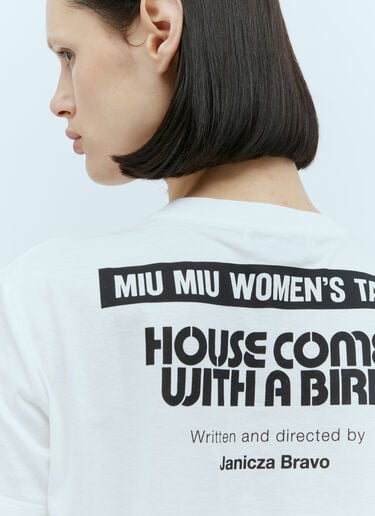 Graphic Print T-Shirt Miu Miu Graphic Print T-Shirt White miu0254075