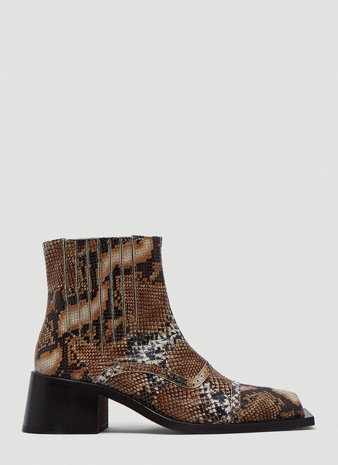 Martine Rose Square-Toe Boots Brown mtr0253008