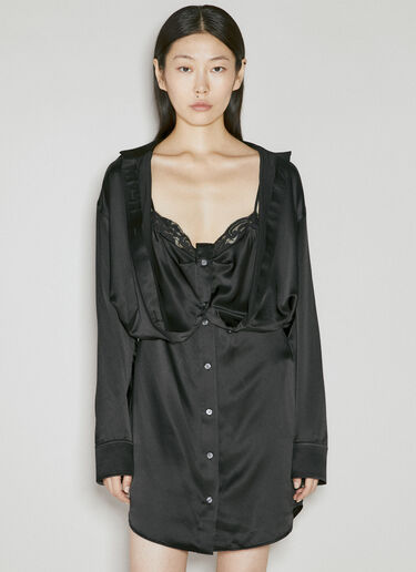 Layered Button Down Dress With Camisole Alexander Wang Layered Button Down Dress With Camisole Black awg0254005