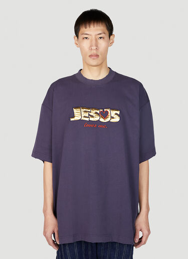 VETEMENTS Jesus Loves Me T-Shirt Navy vet0151012