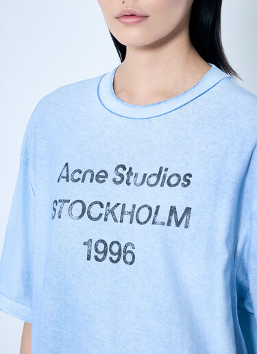 Acne Studios Logo Print T-Shirt Blue acn0259029
