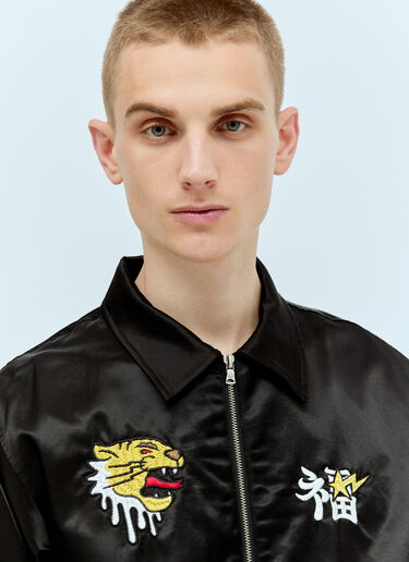 Souvenir 缎面夹克 A BATHING APE® Souvenir 缎面夹克 黑色 aba0156011