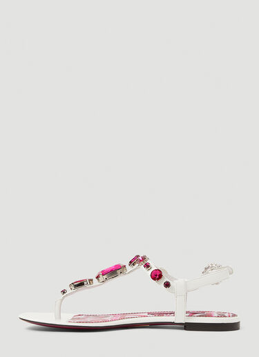 Dolce & Gabbana クリスタル装飾マジョリカハイヒールサンダル ホワイト dol0253021