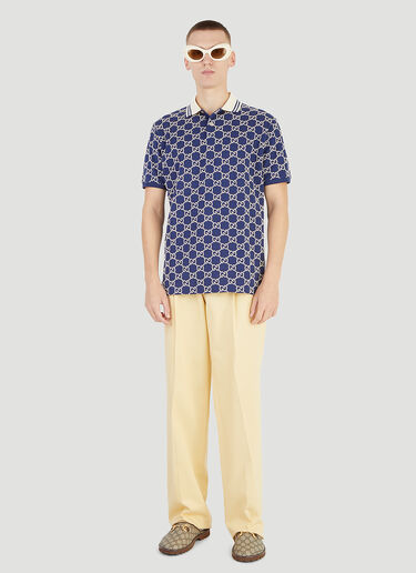 Gucci GG Supreme Polo Shirt Blue guc0145038