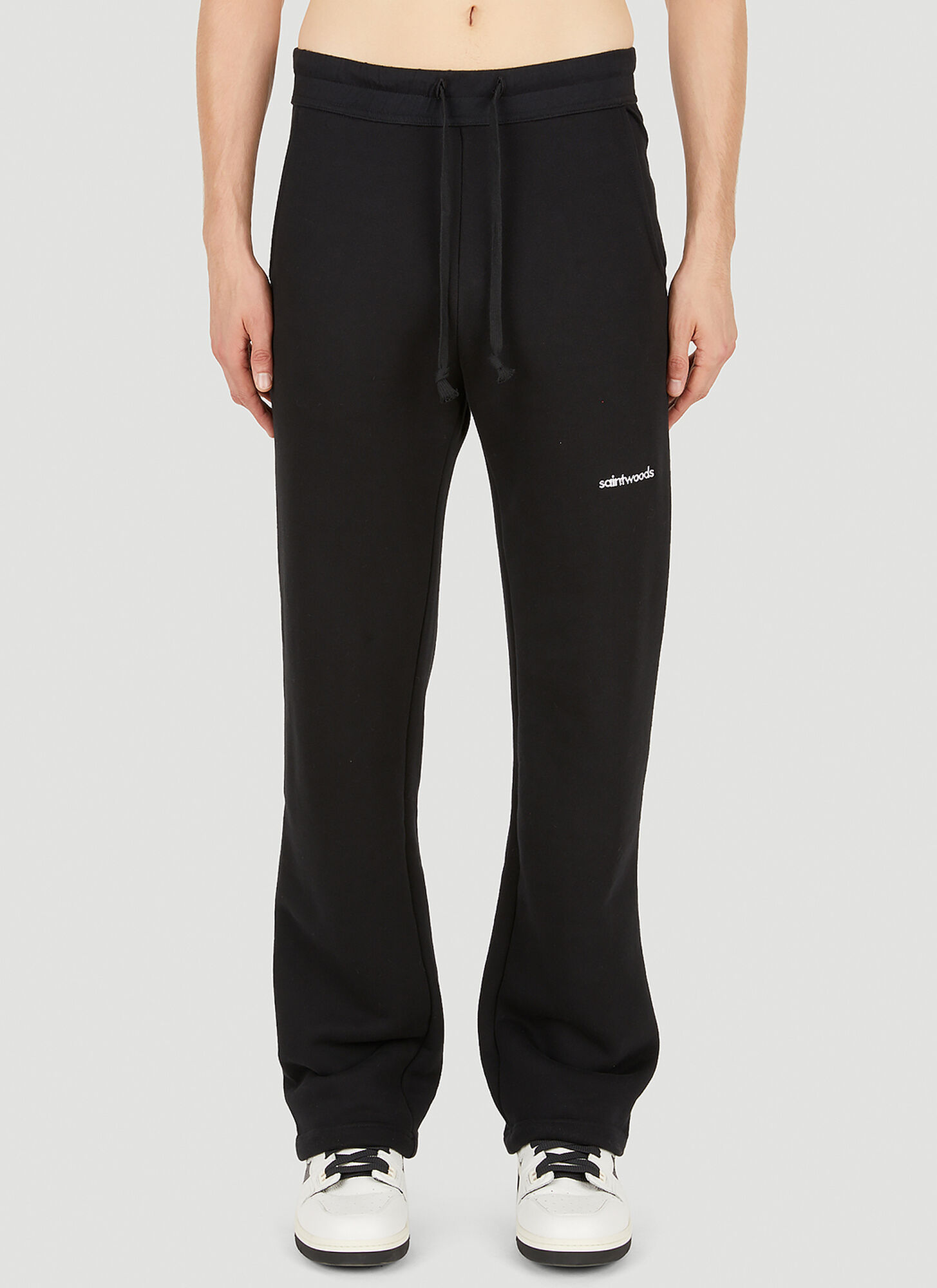 Saintwoods Logo Embroidery Track Pants Male Black