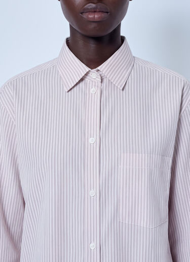 LN-CC® - RÓHE: Classic Fit Striped Shirt - Light Pink RÓHE Classic Fit Striped Shirt Light Pink roe0266003