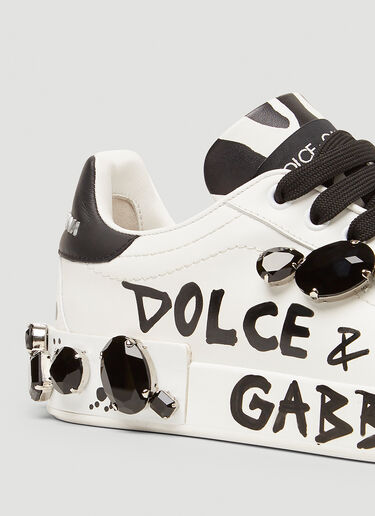 Dolce & Gabbana Portofino Zebra Sneakers White dol0249073