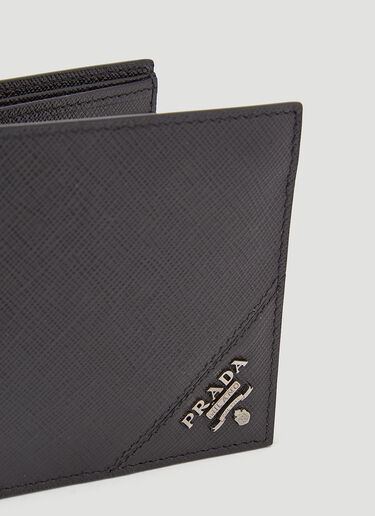 Prada Saffiano 皮革双折钱包 黑 pra0145035