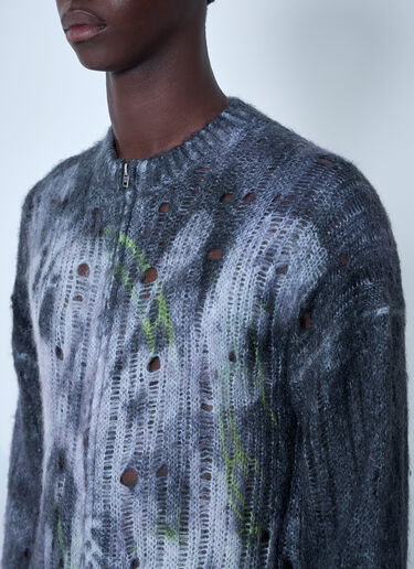 Acne Studios プリント入りジップアップセーター  ブラック acn0160003