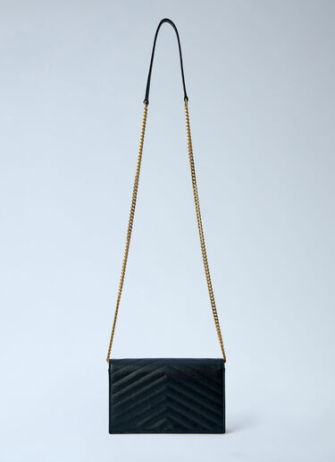 Saint Laurent Cassandre Chain Wallet Black sla0263079