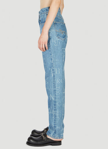 Martine Rose Laser Print Straight Cut Jeans Blue mtr0252007