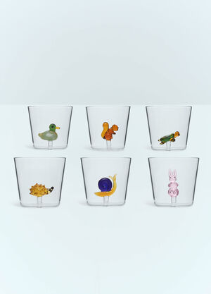 Seletti Set of Six Animal Farm Tumblers White wps0691119