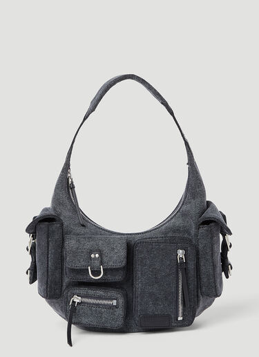 Blumarine Small Cargo Hobo Shoulder Bag Blue blm0253013