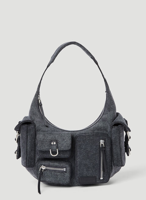 Blumarine Small Cargo Hobo Shoulder Bag Grey blm0253010