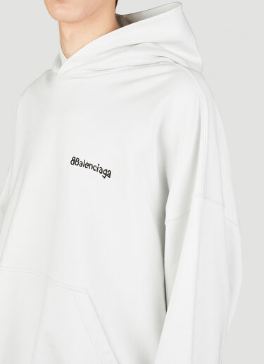 Balenciaga Large Fit Hooded Sweatshirt White bal0153011