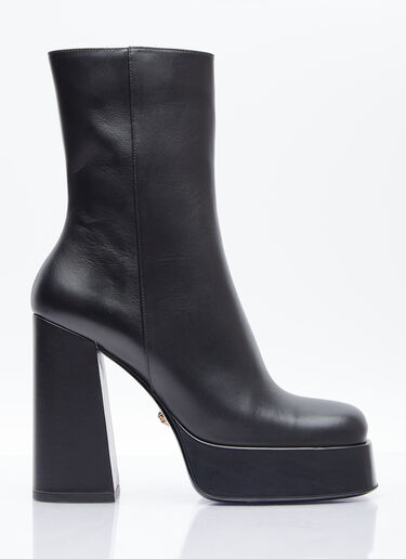 Versace Aevitas Single Platform Leather Boots Black vrs0253029