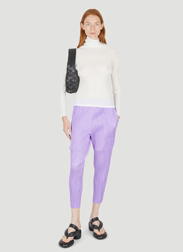Pleats Please Issey Miyake Mock Neck Top White plp0248020