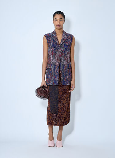 Dries Van Noten テクスチャードウエストコート  パープル dvn0260005