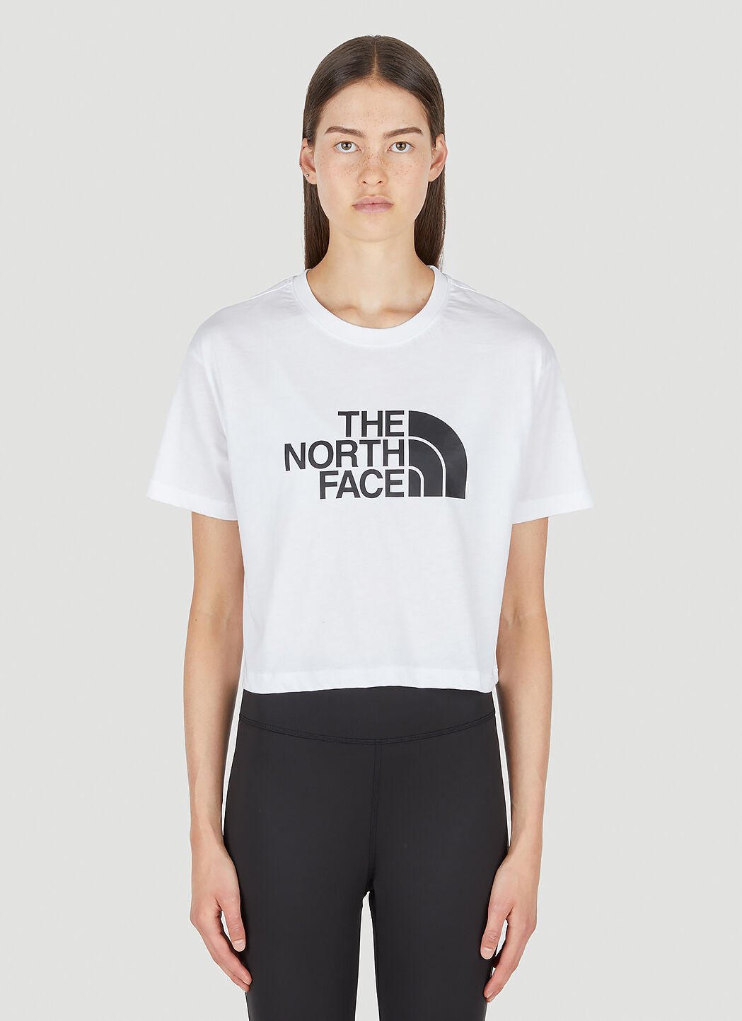 The North Face ロゴプリントクロップドTシャツ ブラック tnf0252047