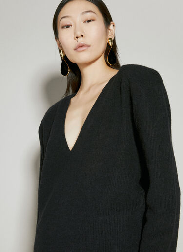 V Neck Wool Sweater Saint Laurent V Neck Wool Sweater Black sla0254007