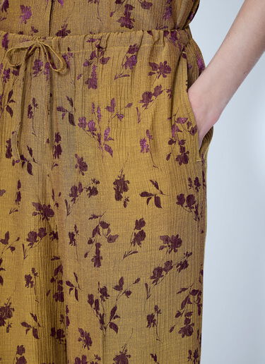 LN-CC® - Dries Van Noten: Floral Wide-Leg Trousers - Yellow Dries Van Noten Floral Wide-Leg Trousers Yellow dvn0266011