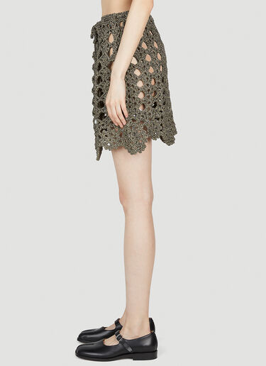 GANNI Crochet Mini Skirt Brown gan0253093