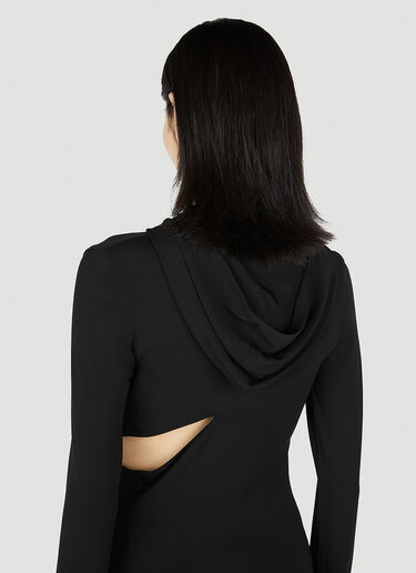 Versace Slashed Hooded Maxi Dress Black vrs0252004