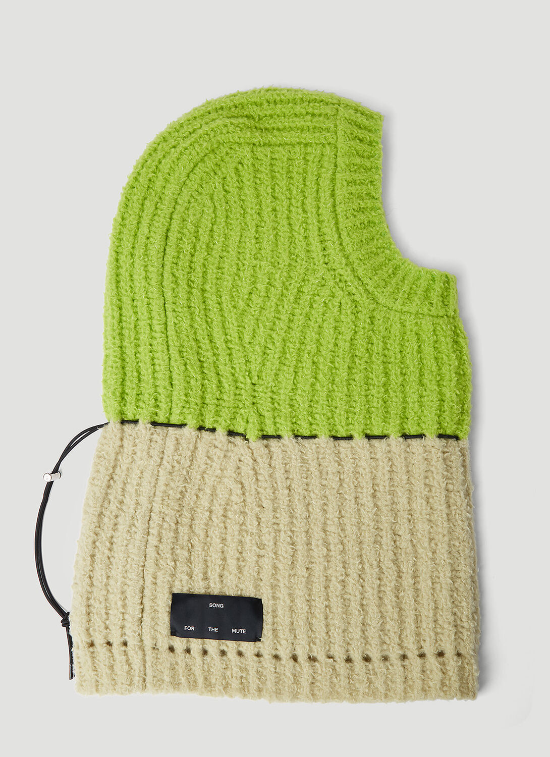 Song For The Mute Oversized Knitted Balaclava In Green