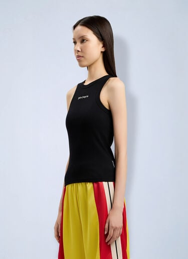 Palm Angels Classic Logo Fitted Tank Top Black pma0264218