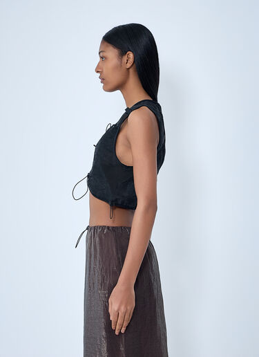 Cecilie Bahnsen Mesh Panel Crop Top Black cec0262023