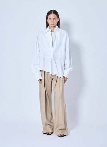 LN-CC® - Sportmax: Wide-Leg Pleated Trousers - Beige Sportmax Wide-Leg Pleated Trousers Beige spx0265020