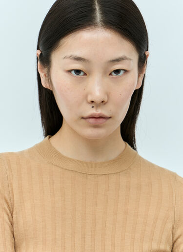 Sportmax リブ編みウールセーター ベージュ spx0255012