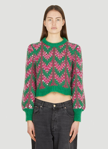 Gucci 셰브런 시퀸 스웨터 그린 guc0251034