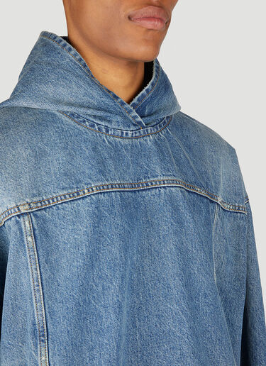 Balenciaga Hooded Denim Jacket Blue bal0150022