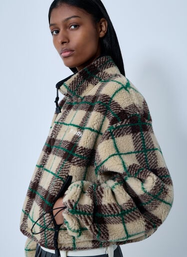 Teddy Check Coat Miu Miu Teddy Check Coat Brown miu0263006